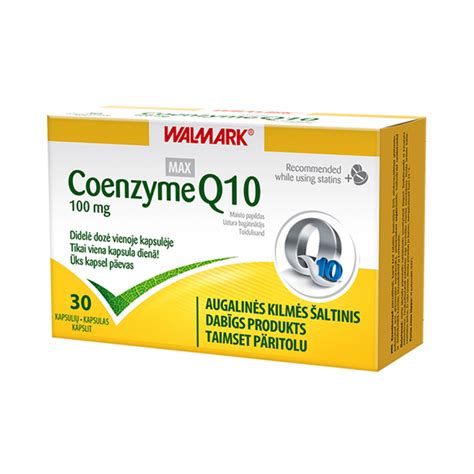 WALMARK COENZYME Q10 MAX 100mg 30 kapsulių eurovaistine lt