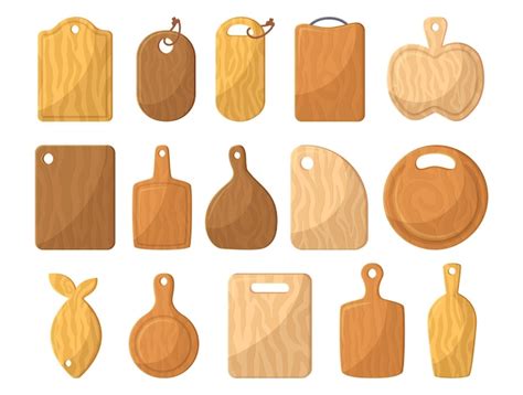 Ensemble de planches de cuisine à découper en bois avec grain de bois