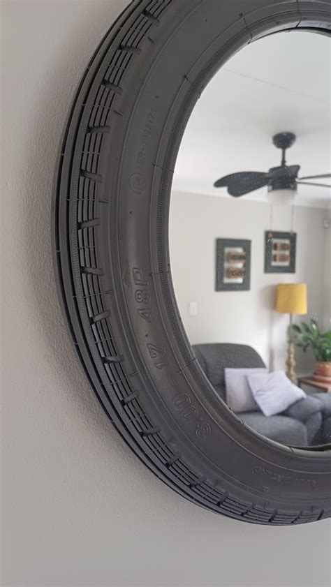 Grey Motorbike Tyre Mirror