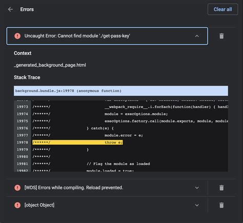 Uncaught Error Cannot Find Module Get Pass Key Issue