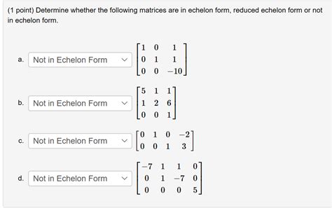 Solved 1 Point Determine Whether The Following Matrices