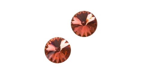 Swarovski 1122 Rivoli Crystals Padparadscha F 12mm PK2