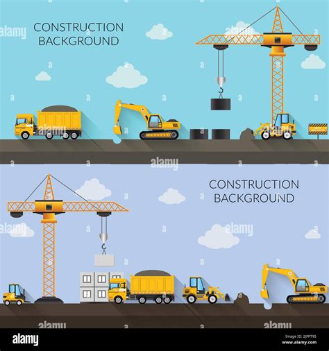 Fondo De Construcci N Con Gr As Camiones Tractores Y Maquinaria