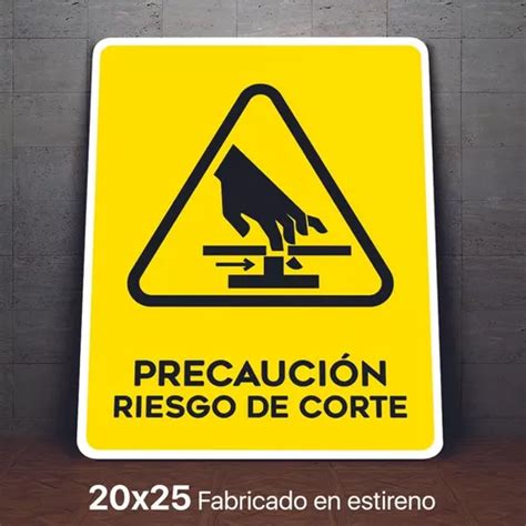 Señalamiento Riesgo De Corte Precaucion Letrero 20x25