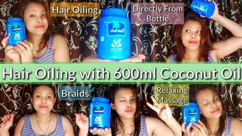 Heavy Hair Oiling For Hair Growth Hair Oiling With Coconut Oil Direct From Bottle Combing