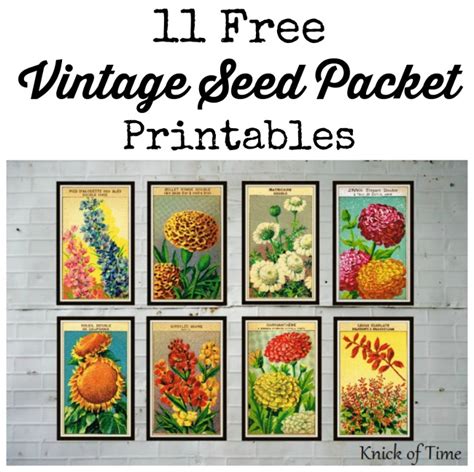 Printable Vintage Seed Packets