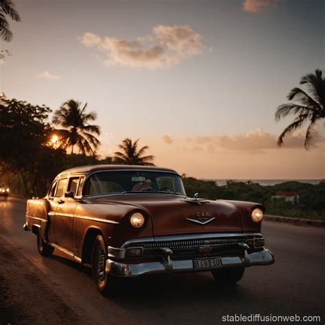 Cuba Beach Sunset Stable Diffusion Online