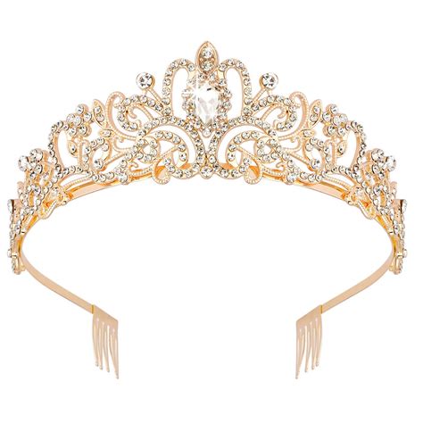 Didder Gold Crystal Tiara Crown Headband Princess Elegant