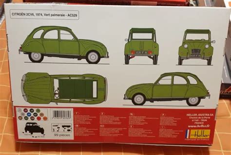 HELLER 80765 1 24TH Scale Citroen 2CV 6 1974 Vert Palmerane EUR 29 22