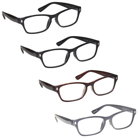 Mens Womens Reading Glasses 4 Packs Uv Reader Rrrr77 Ebay