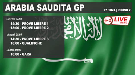 Gp Arabia Saudita F Prove Libere Qualifiche E Gara Live Timing