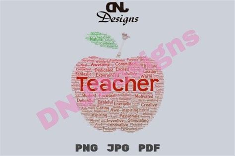 Teacher Apple Word Art Pack Graphic By Dnjdesignsandcrafts · Creative