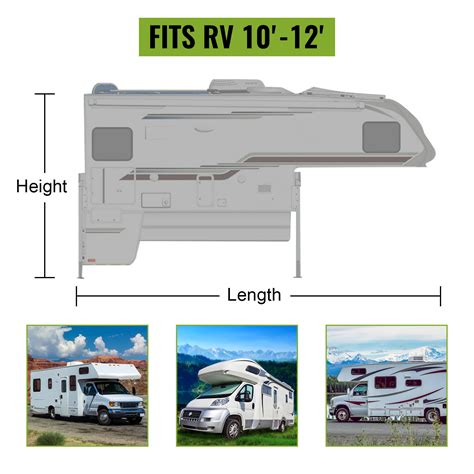 VEVOR RV Cover, 10'-12' Travel Trailer RV Cover, Windproof RV & Trailer Cover, Extra-Thick 4 ...