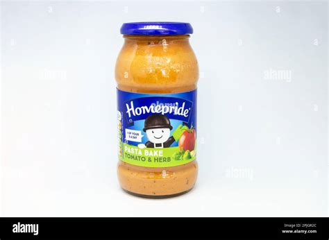 A Glass Jar Of Homepride Tomato And Herb Flavour Pasta Bake Sauce