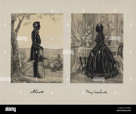 A Silhouette Of President Abraham Lincoln And First Lady Mary Todd