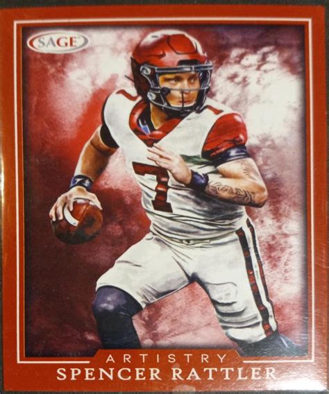 Spencer Rattler Red ART SR Prices Rookie 2022 Sage Hit Artistry