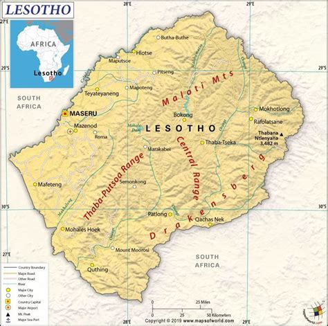 Lesotho Maps Facts Artofit