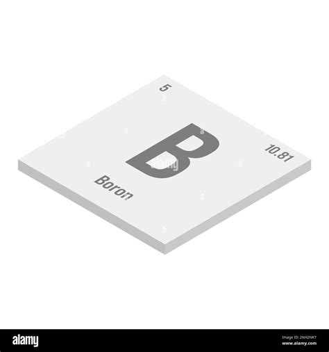 Boron B Gray 3d Isometric Illustration Of Periodic Table Element With