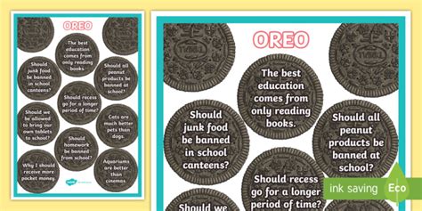 Oreo Persuasive Writing Topics Poster Primary Resources