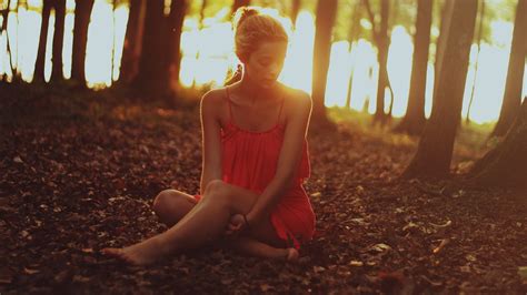 Wallpaper Sunlight Women Model Photography Morning Red Dress