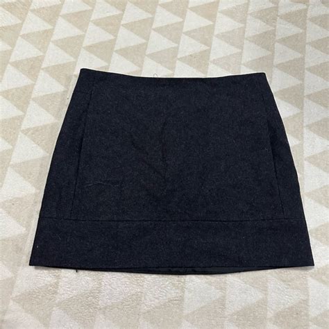 J Crew Skirts J Crew Black Wool Blend Lined Mini Skirt Poshmark