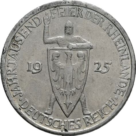 Weimar Reichsmark E Rheinlande In Vz J