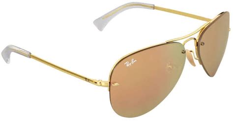 Ray Ban Mirror Aviator Sunglasses In Brown Lyst