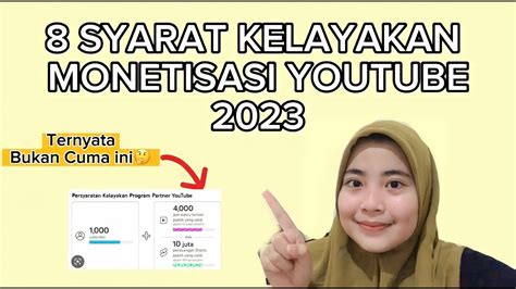 ADA 8 SYARAT KELAYAKAN MONETISASI 2023 YouTube