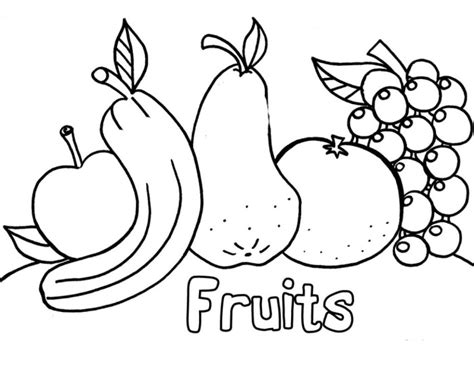 Fruits Downloadable Coloring Pages For Children