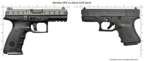 Beretta APX Vs Glock G29 Gen4 Size Comparison Handgun Hero