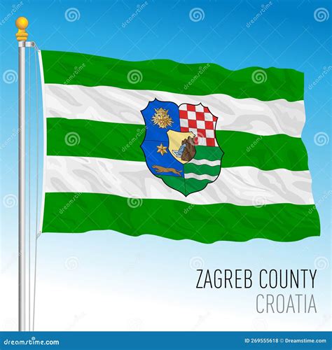 Zagreb County Flag, Croatia Stock Vector - Illustration of authority ...