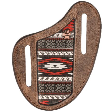 HOOEY NOMAD KNIFE SHEATH BROWN AZTEC - FRINGE WESTERN WEAR