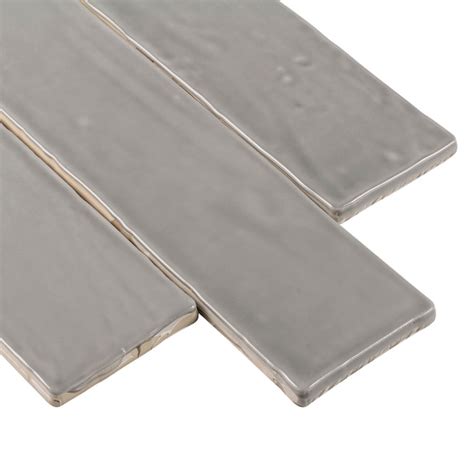 Boutique Ceramic Boutique Crafted Grey 3 In X 12 In Glazed Ceramic Subway Wall Tile In The Tile