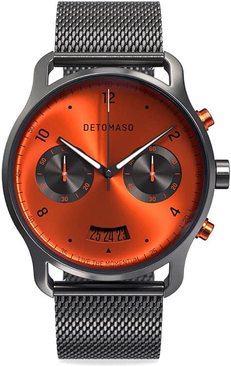 Detomaso Sorpasso Brivido Montre Homme Gris Orange Analogique Quartz