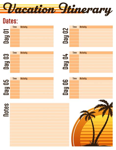 Vacation Planning Printables Samsill Worksheets Library