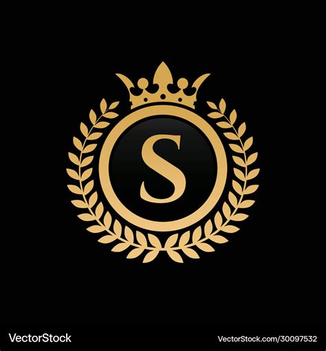 Letter S Royal Crown Logo Royalty Free Vector Image