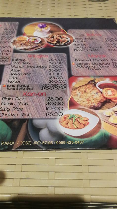 Menu At La Casa Vieja Restaurant Cebu City