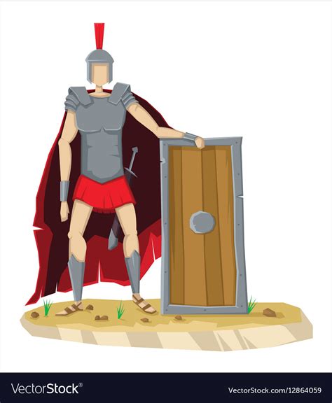 Digital Tall Roman Legionnaire With Armor Vector Image