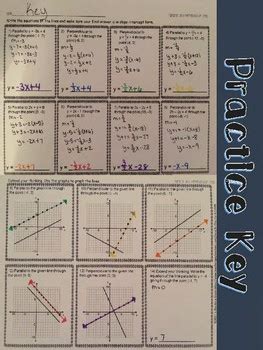 Writing Equations Of Parallel Perpendicular Lines Foldable Lesson