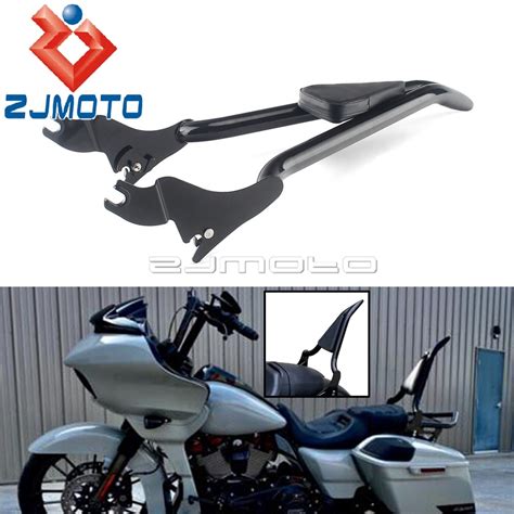 Motorcycle Black Chrome Detachable Passenger Backrest Sissy Bar For