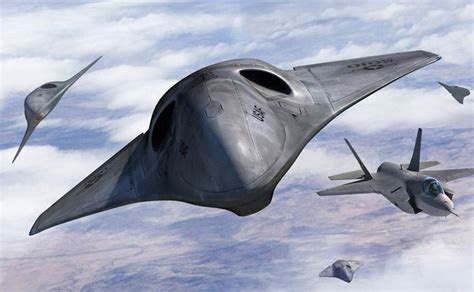 Unmanned Fighters Accompanying F 35 Aircraft Drones Concept