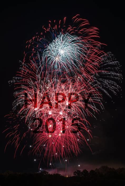 Happy New Year 2015 with Fireworks Stock Image - Image of blue, number ...