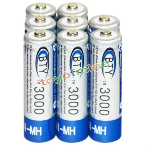 8x Aa Battery Batteries Bulk Nickel Hydride Rechargeable Ni Mh 3000mah 1 2v Btyand Ebay