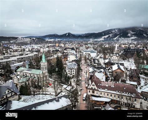 Aerial view of the city of Zakopane in Poland Stock Photo - Alamy