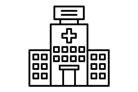 Hospital Building Outline Icon Graphic By Maan Icons · Creative Fabrica