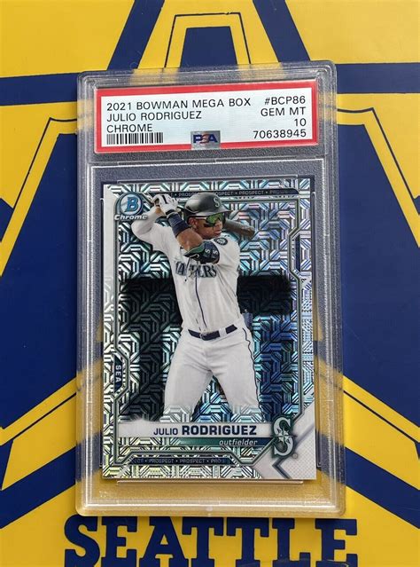 Julio Rodriguez Bowman Chrome Mega Box Refractor Psa Pre