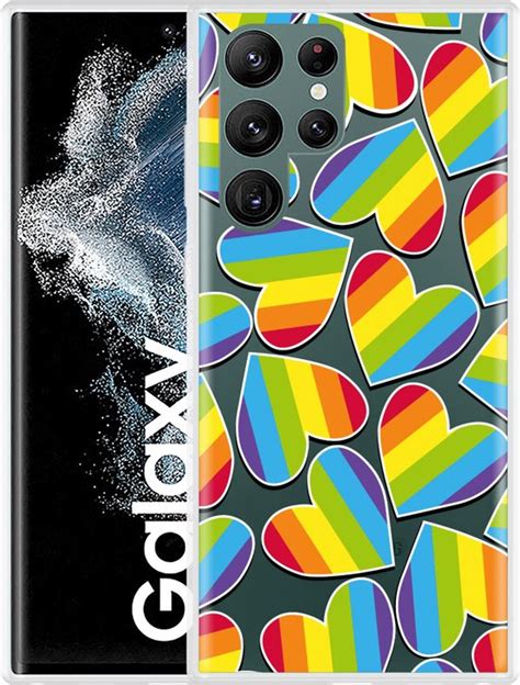 Galaxy S Ultra Hoesje Regenboog Hartjes Designed By Cazy Bol