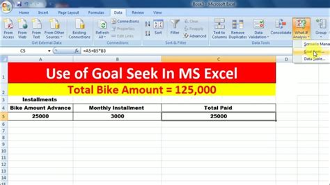 Excel Goal Seek Explained In Simple Steps How To Use The Goal Seek Function In Excel Youtube