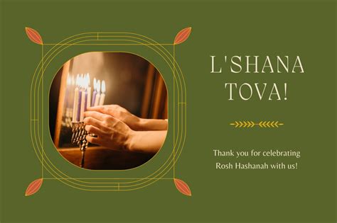 Free Custom Printable Rosh Hashanah Card Templates Canva