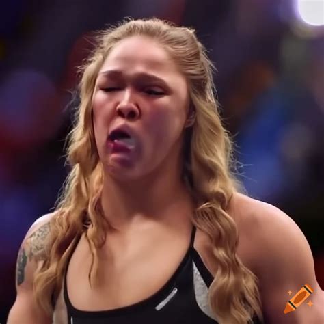 Female Fighter Ronda Rousey With A Dizzy Expression And Bruised Face On